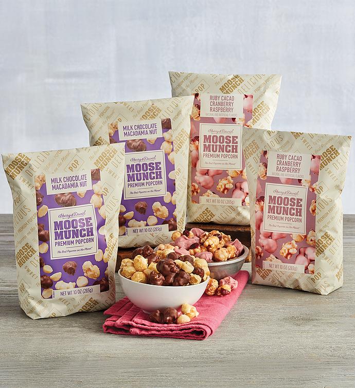 Moose Munch&#174; Limited Edition Premium Popcorn &#8211; Ruby Cacao and Chocolate Macadamia Nut Duo